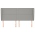 Cabecero con orejas de tela gris claro 163x23x118/128