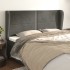 Cabecero con orejas de terciopelo gris oscuro 203x23x118/128