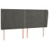 Cabecero con orejas de terciopelo gris oscuro 203x23x118/128