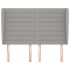 Cabecero con orejas de tela gris claro 147x23x118/128