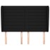 Cabecero con orejas de tela negro 147x23x118/128
