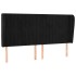 Cabecero con orejas de terciopelo negro 203x23x118/128
