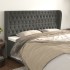 Cabecero con orejas de terciopelo gris oscuro 203x23x118/128