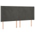 Cabecero con orejas de terciopelo gris oscuro 183x16x118/128