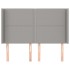 Cabecero con orejas de tela gris claro 147x16x118/128