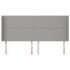 Cabecero con orejas de tela gris claro 163x16x118/128