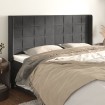 Cabecero con orejas de terciopelo gris oscuro 203x16x118/128 cm