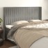 Cabecero con orejas de terciopelo gris claro 203x16x118/128