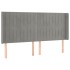 Cabecero con orejas de terciopelo gris claro 203x16x118/128