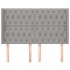 Cabecero con orejas de tela gris claro 163x16x118/128