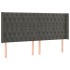 Cabecero con orejas de terciopelo gris oscuro 203x16x118/128
