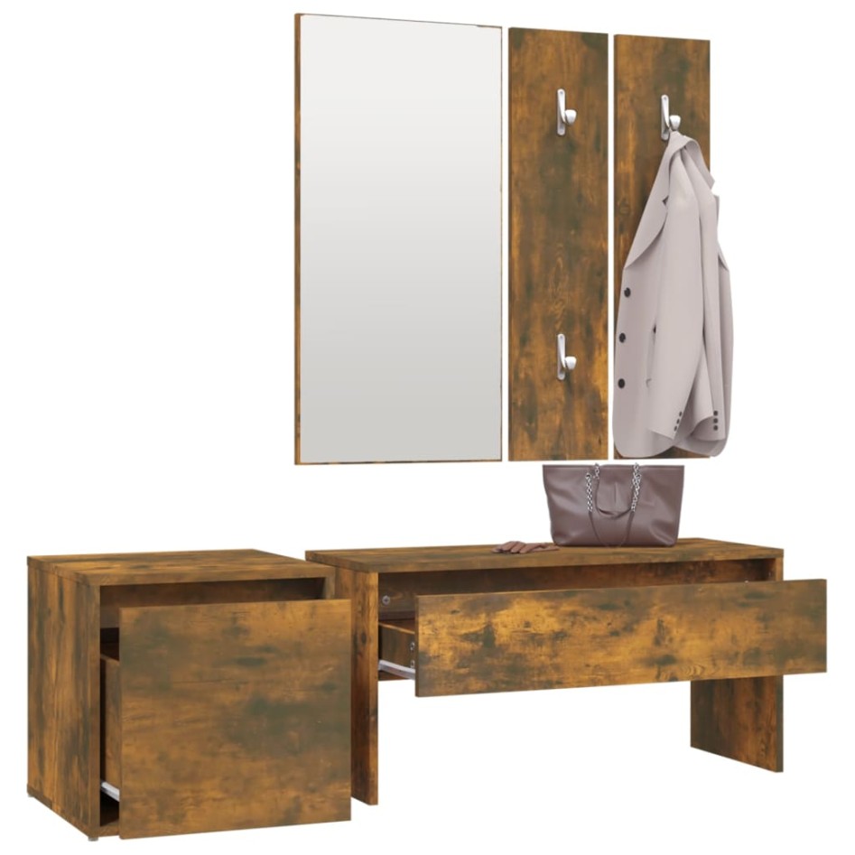 Set de muebles de recibidor madera contrachapada roble