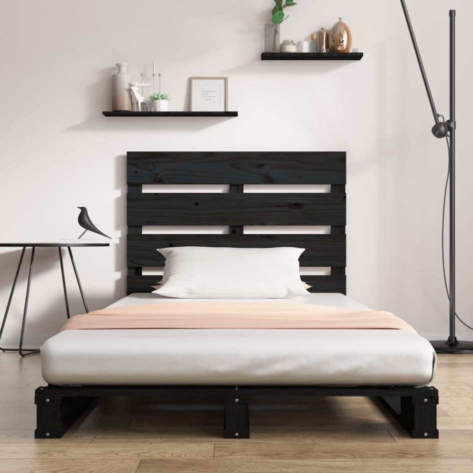 Estructura de cama madera maciza pino negro 75x190
