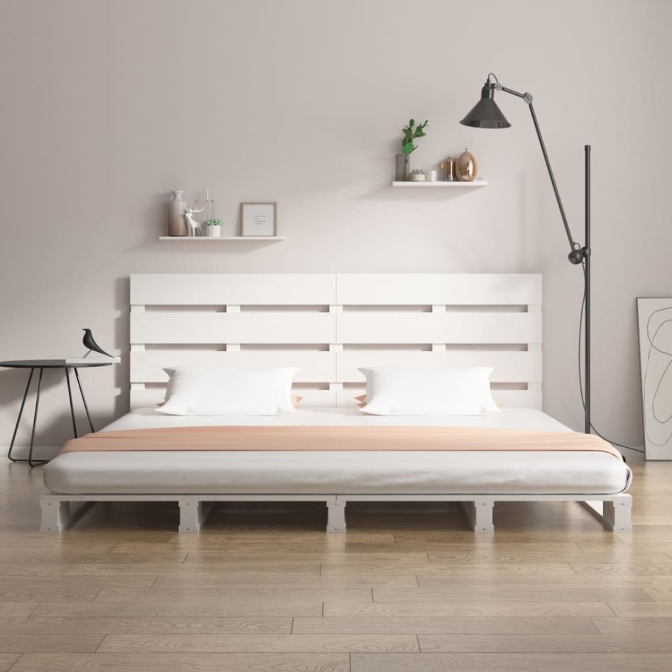 Estructura de cama madera maciza de pino blanco 120x200