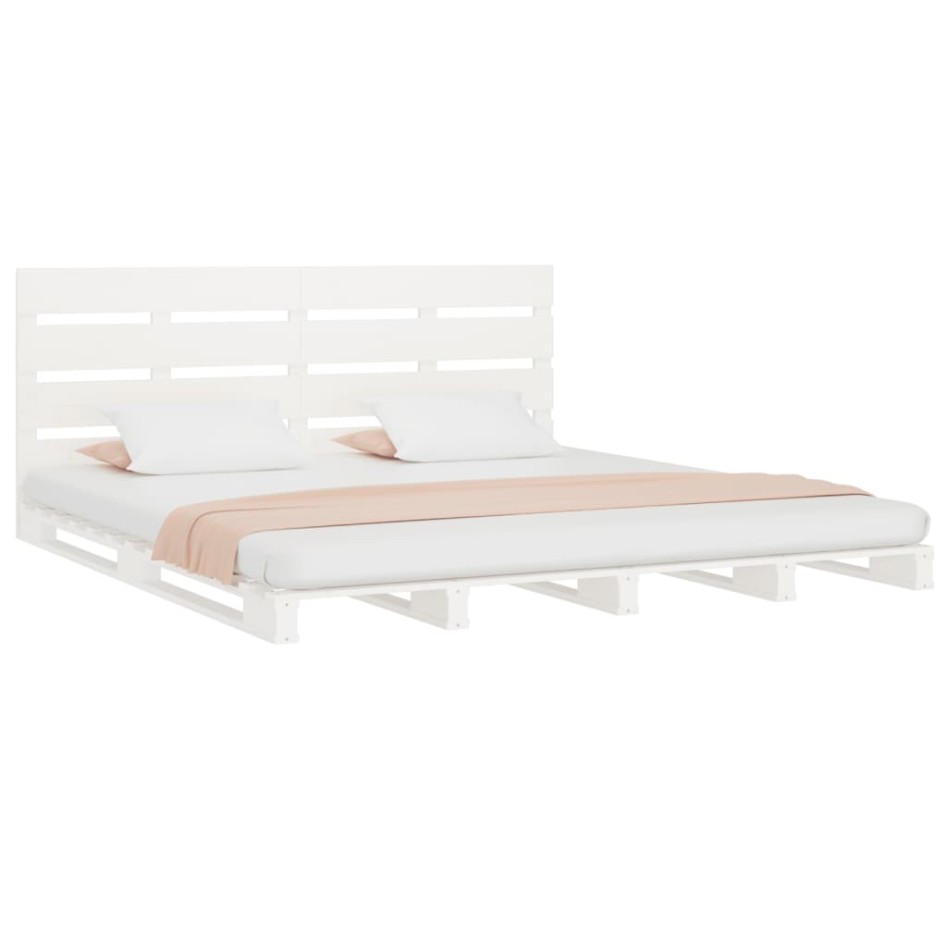 Estructura de cama madera maciza de pino blanco 120x200