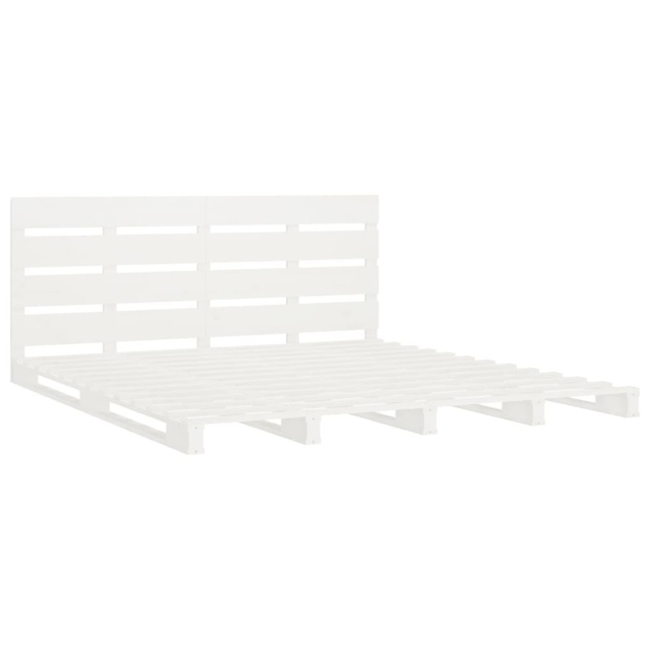 Estructura de cama madera maciza de pino blanco 120x200
