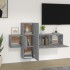 Set de muebles para TV 3 pzas madera contrachapada gris