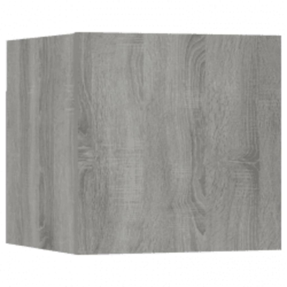 Set de muebles para TV 3 pzas madera contrachapada gris