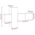 Set de muebles para TV 3 pzas madera contrachapada gris