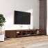 Set muebles TV con LED 2 pzas madera contrachapada marrón