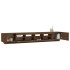 Set muebles TV con LED 2 pzas madera contrachapada marrón