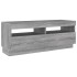 Set muebles TV con LEDs 3 pzas madera contrachapada gris