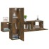 Set de muebles de TV 3 pzas madera contrachapada roble