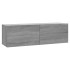 Juego de muebles de pared para TV contrachapado gris