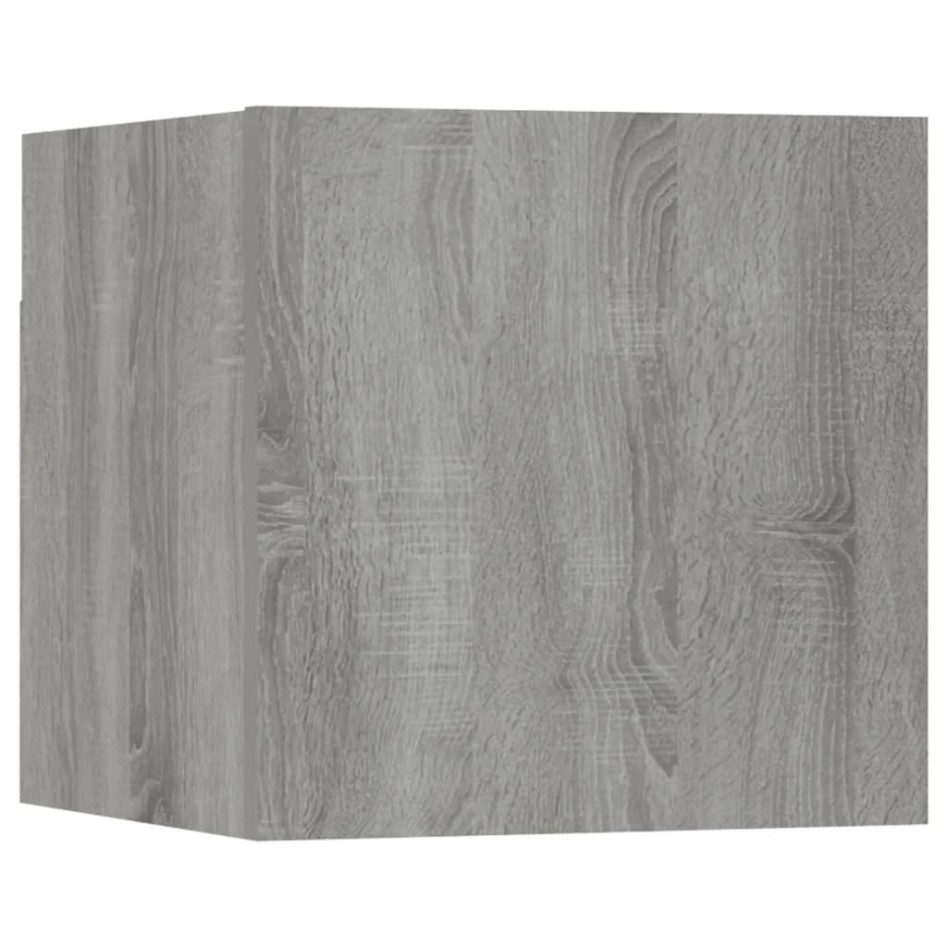 Juego de muebles de pared para TV contrachapado gris