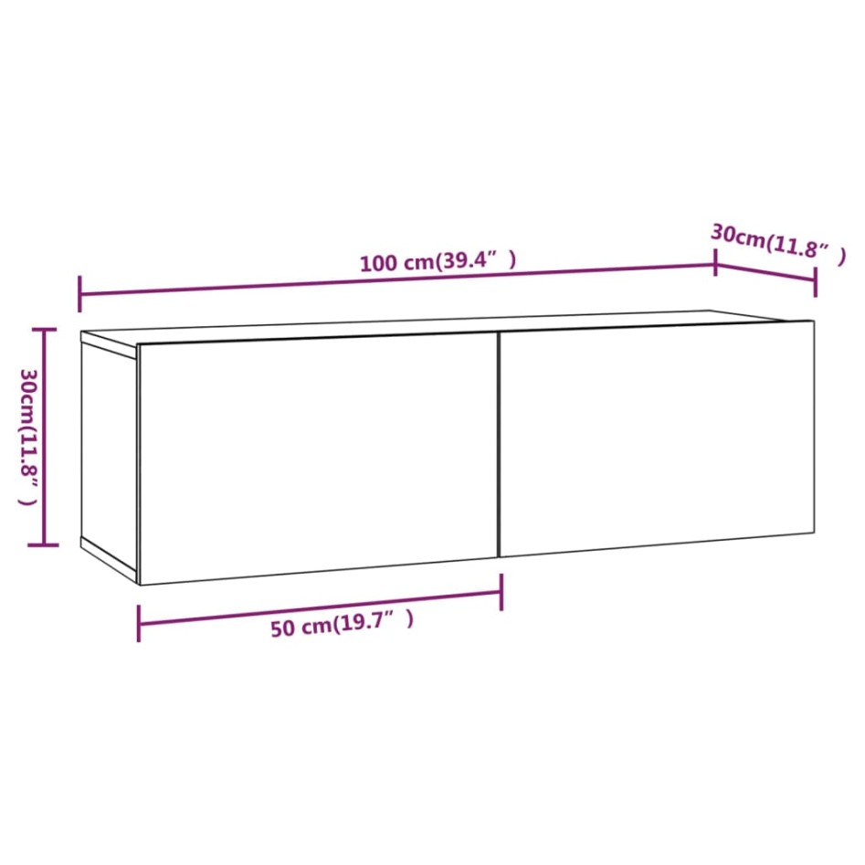 Juego de muebles de pared para TV contrachapado gris