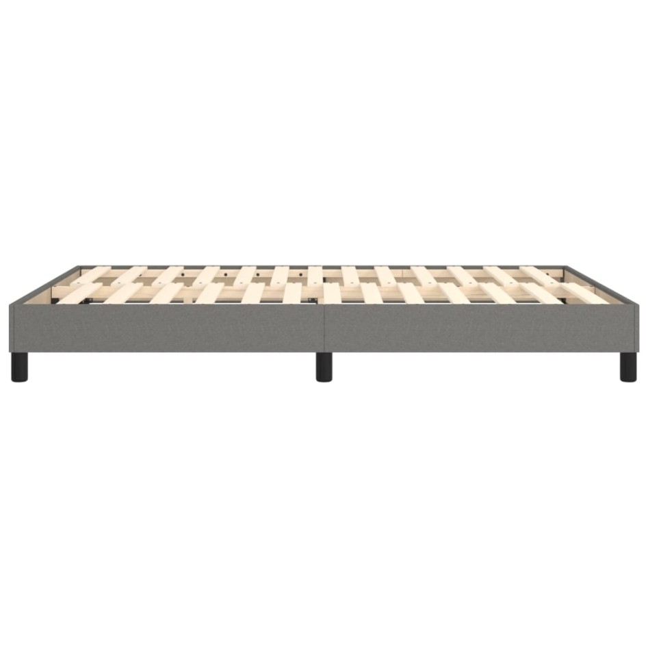 Estructura de cama box spring tela gris oscuro 140x190