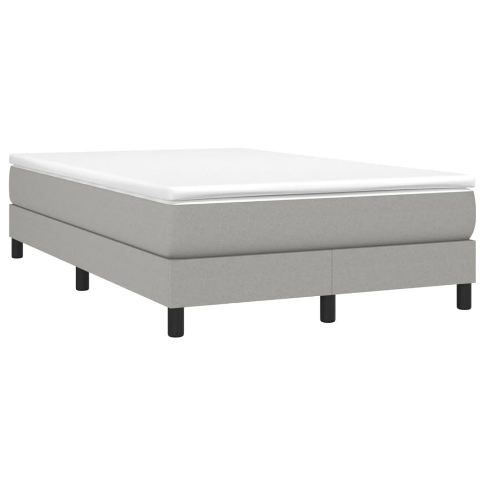 Estructura de cama box spring tela gris claro 120x200