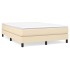 Estructura de cama box spring tela color crema 140x200