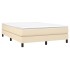 Estructura de cama box spring tela color crema 140x200