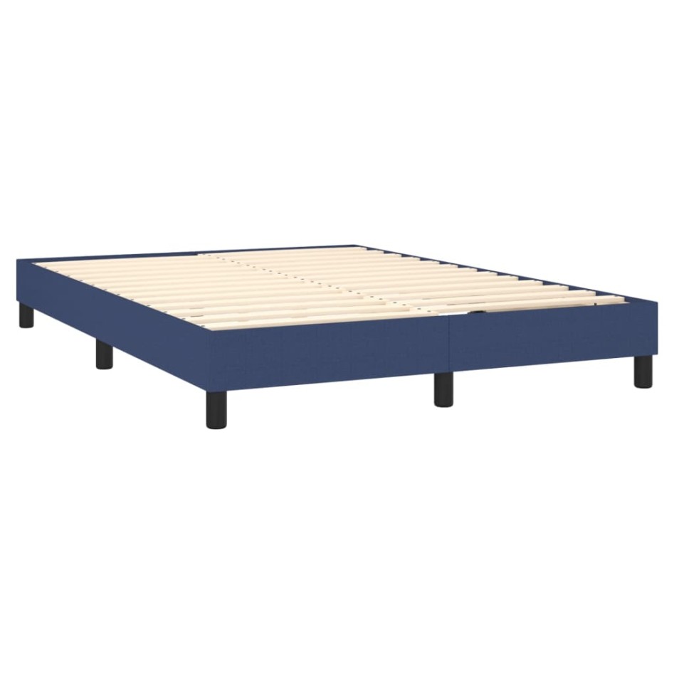Estructura de cama box spring tela azul 140x190