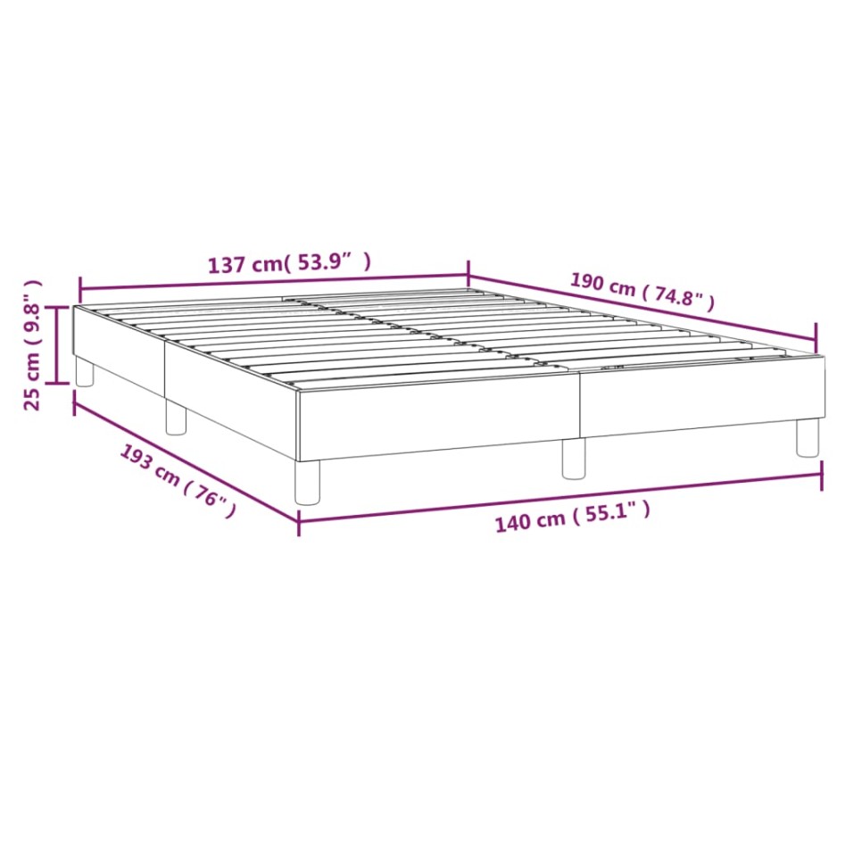 Estructura de cama box spring tela azul 140x190