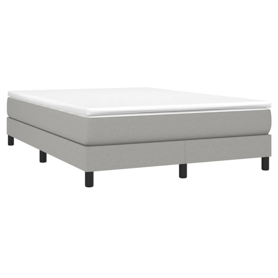 Estructura de cama box spring tela gris claro 140x200