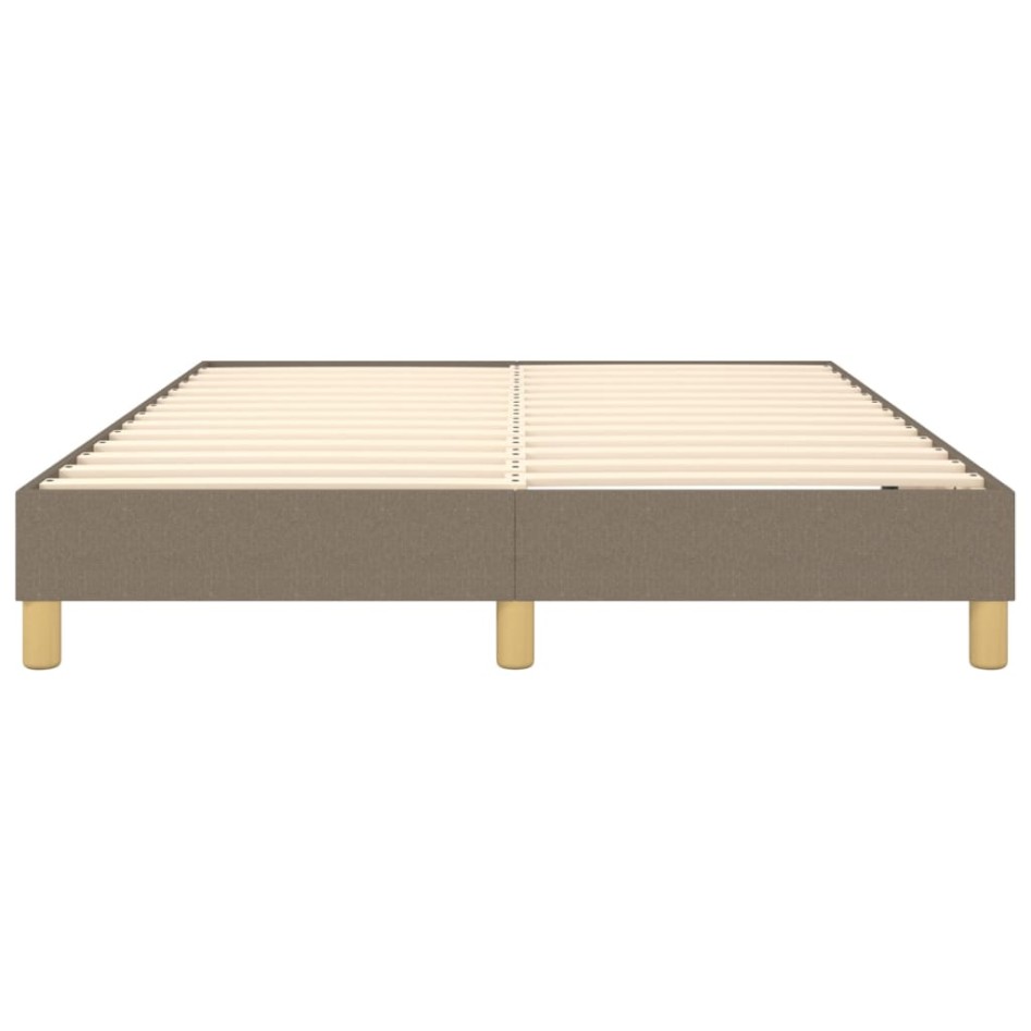 Estructura de cama box spring tela gris taupe 140x190