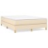 Estructura de cama box spring tela color crema 140x200