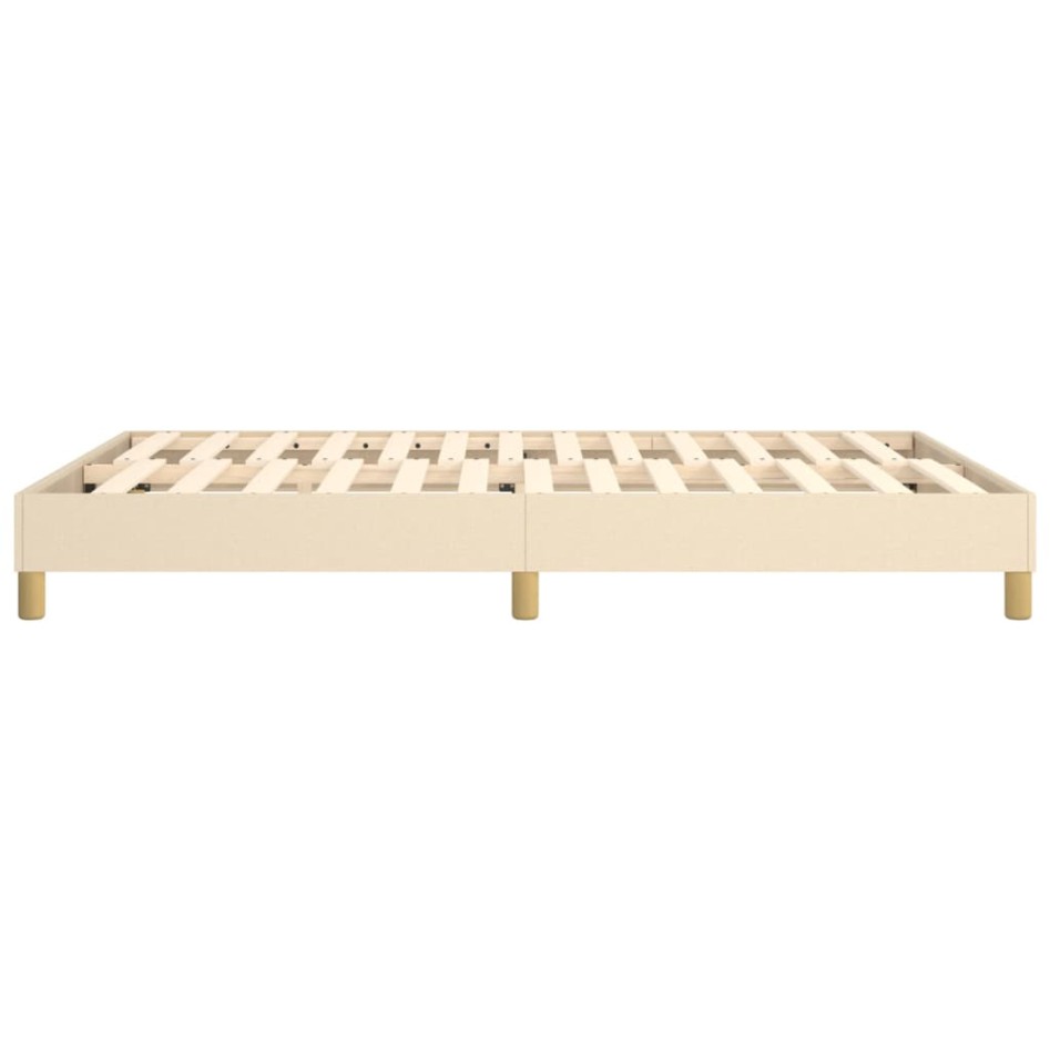 Estructura de cama box spring tela color crema 140x200