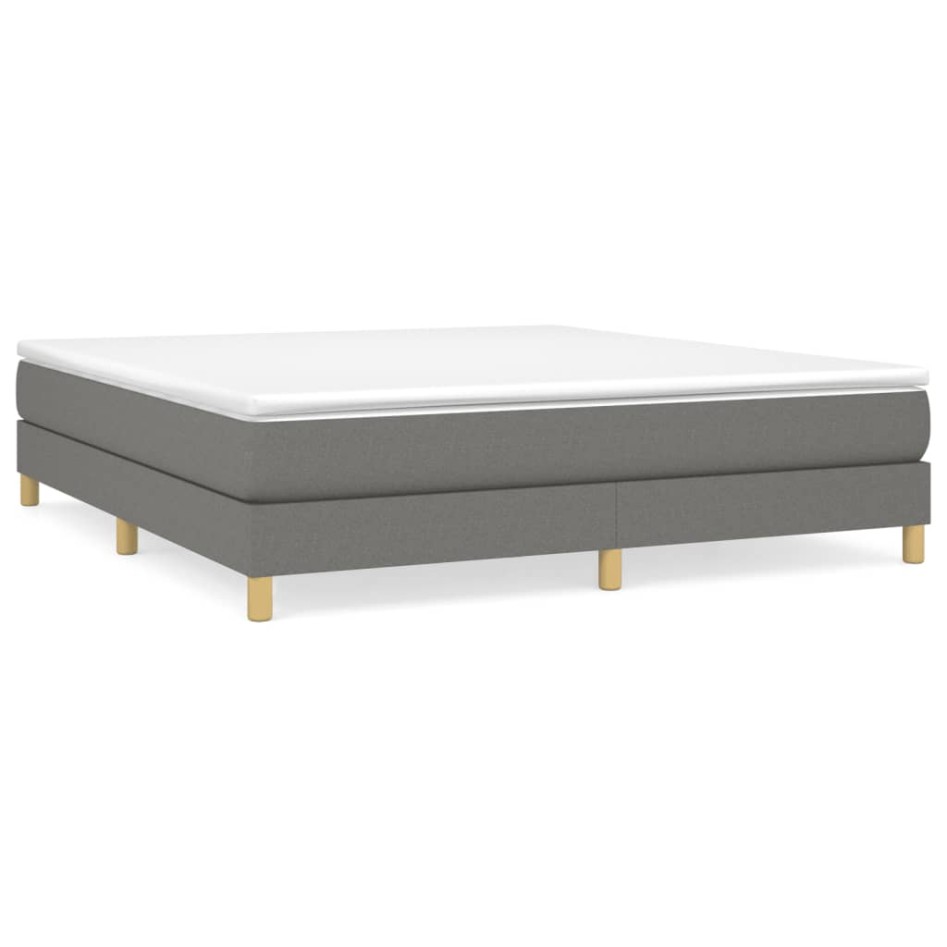 Estructura de cama box spring tela gris oscuro 180x200