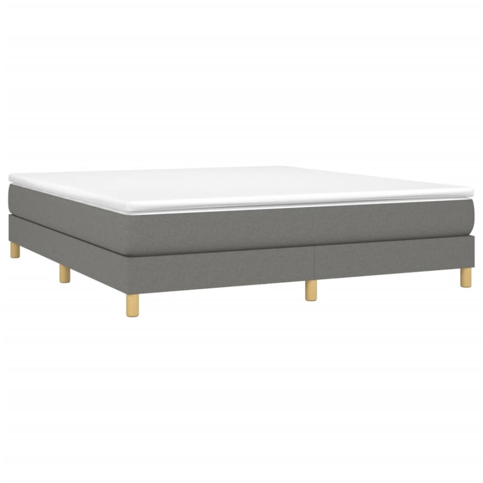 Estructura de cama box spring tela gris oscuro 180x200