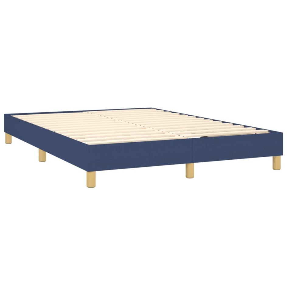 Estructura de cama box spring tela azul 140x190