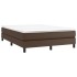 Estructura de cama box spring cuero sintético marrón 140x200