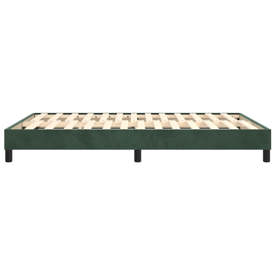 Estructura de cama box spring terciopelo verde oscuro