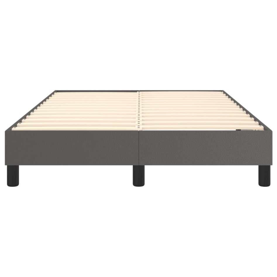 Estructura de cama box spring cuero sintético gris 120x200