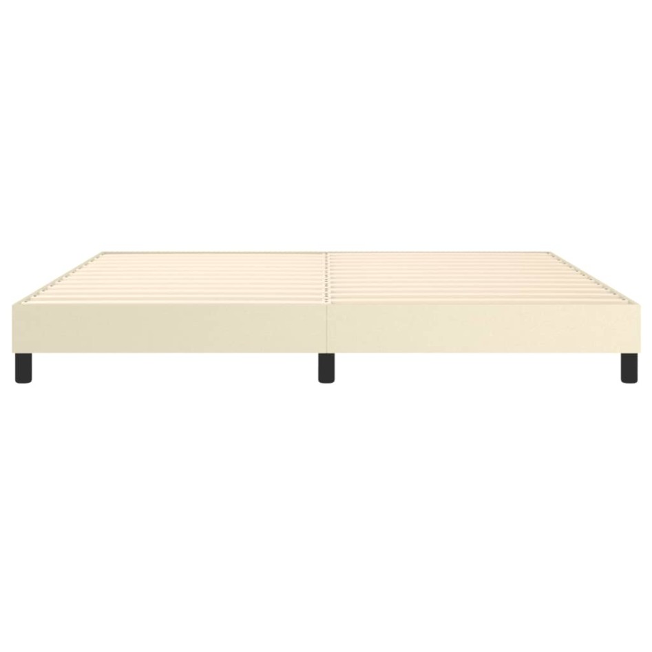 Estructura de cama box spring cuero sintético crema 200x200
