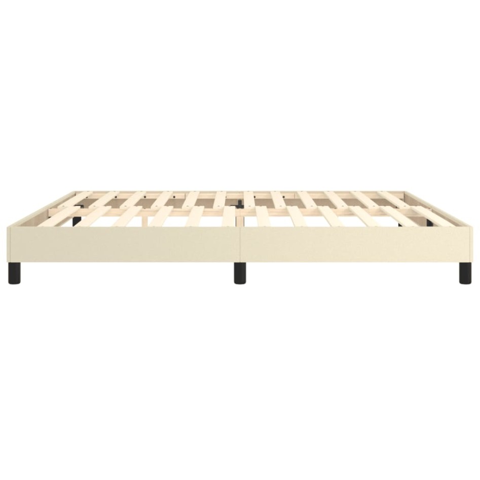 Estructura de cama box spring cuero sintético crema 200x200