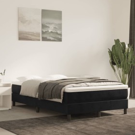 Estructura de cama box spring terciopelo negro 120x200