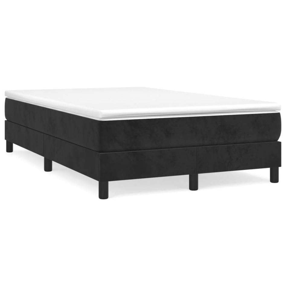 Estructura de cama box spring terciopelo negro 120x200